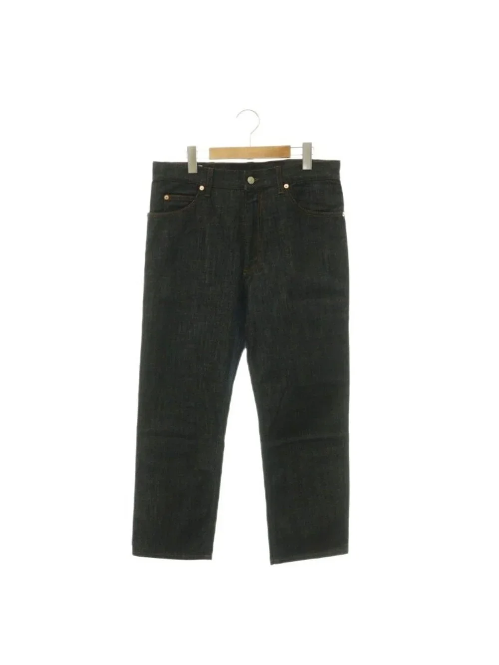 Gucci Logo Patch Straight Denim Pants Jeans 32 Navy